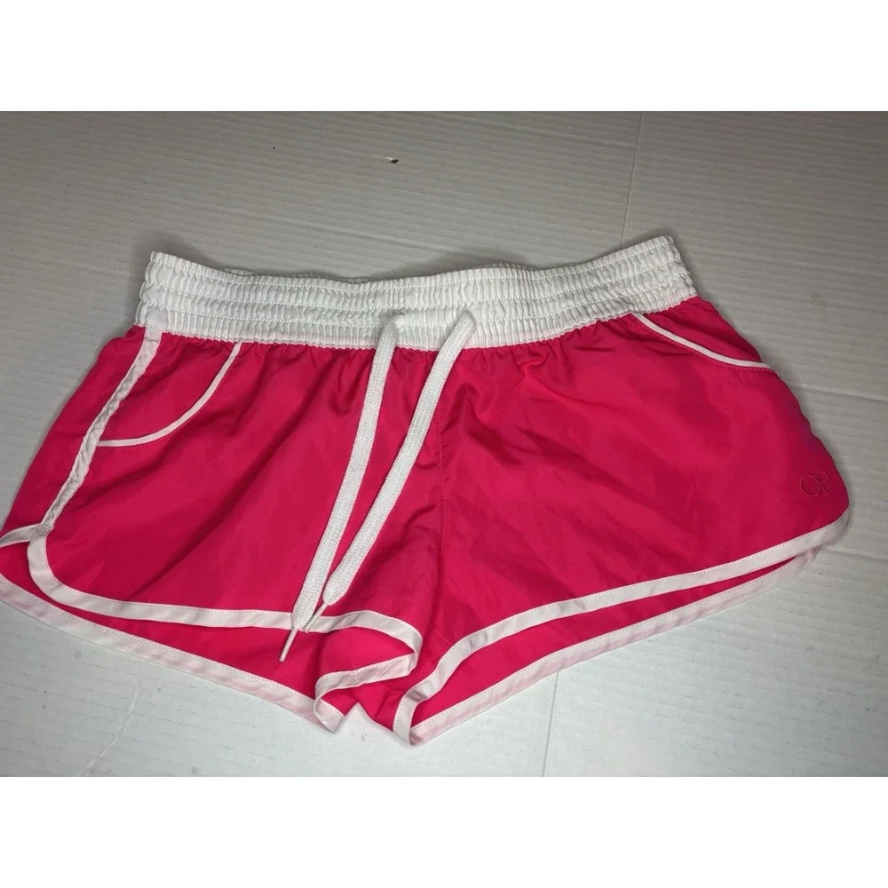 OP Ocean Pacific Pink Shorts Juniors Medium Drawstring Beach Resortwear